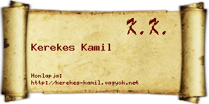 Kerekes Kamil névjegykártya
